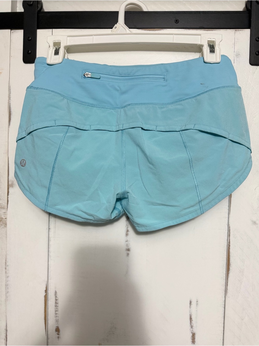 lululemon athletica Sky Blue Women's Athletic Shorts with Built-In Liner - Picture 2 of 4